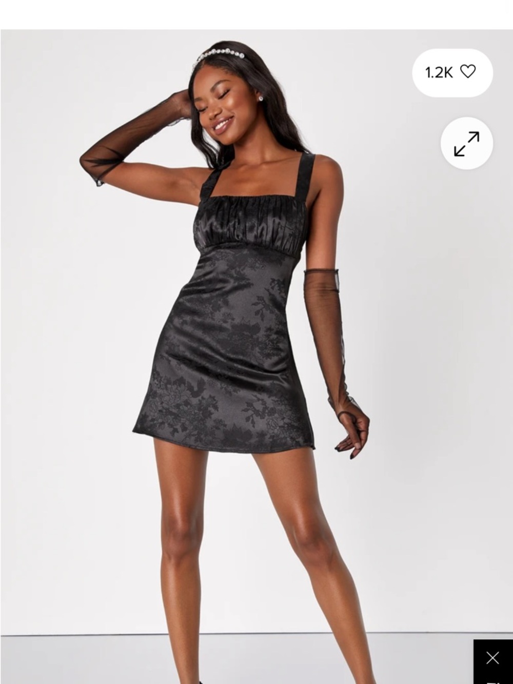 Lulu's Black Jacquard Square-Neck Mini Dress